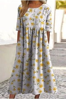 Carina – Embroidered Relaxed Midi Dress