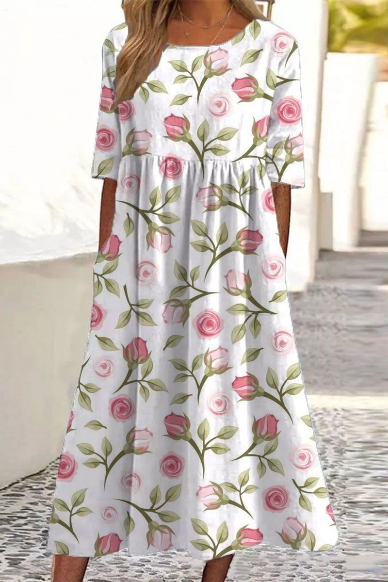 Carina – Embroidered Relaxed Midi Dress