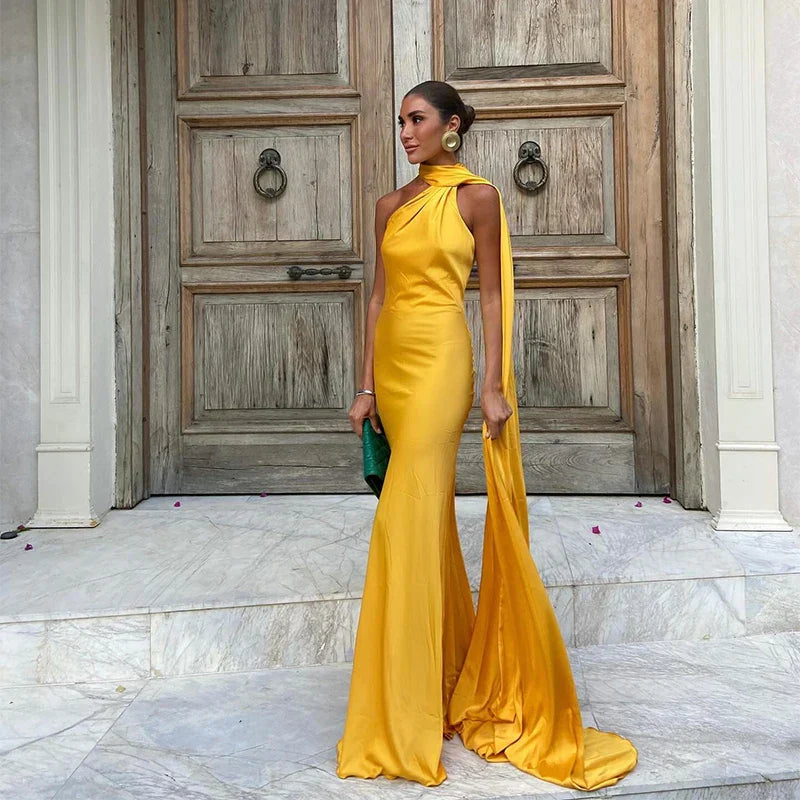 Carla - Dramatic Cape Mermaid Gown