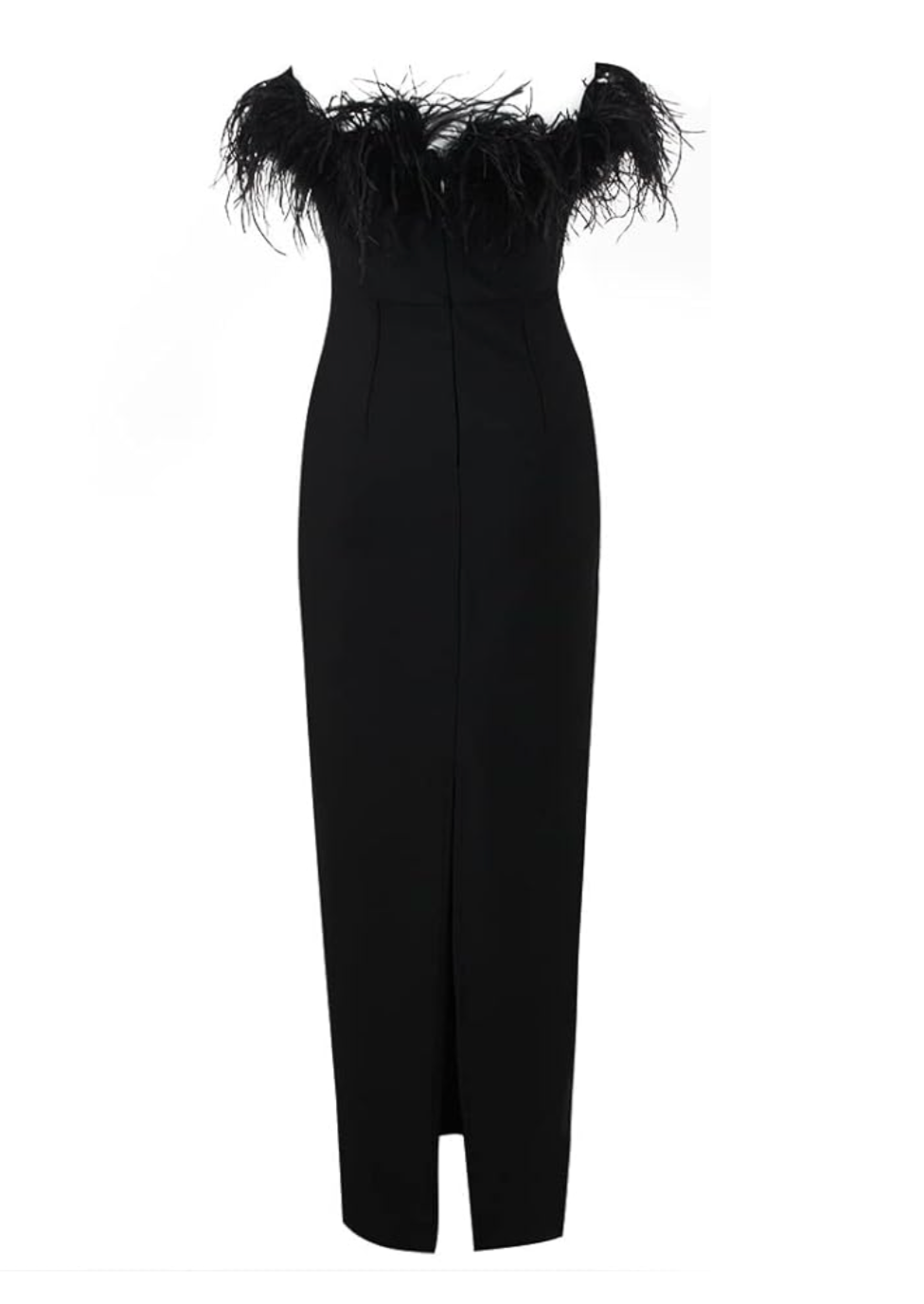 Joanna – Feather-Elegant Maxi Dress