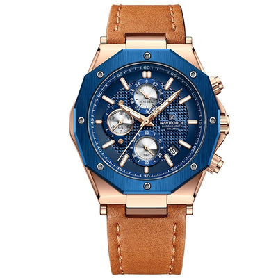 Fashionable leather chronograph watches