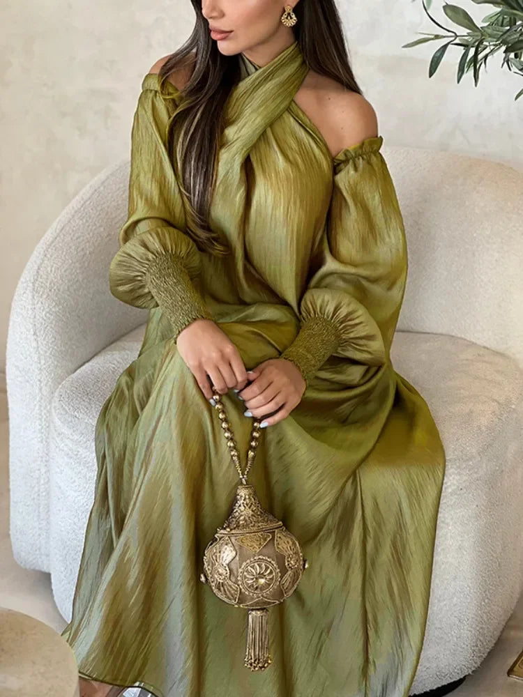 Valerie - Elegant Puff Sleeve Maxi Dress