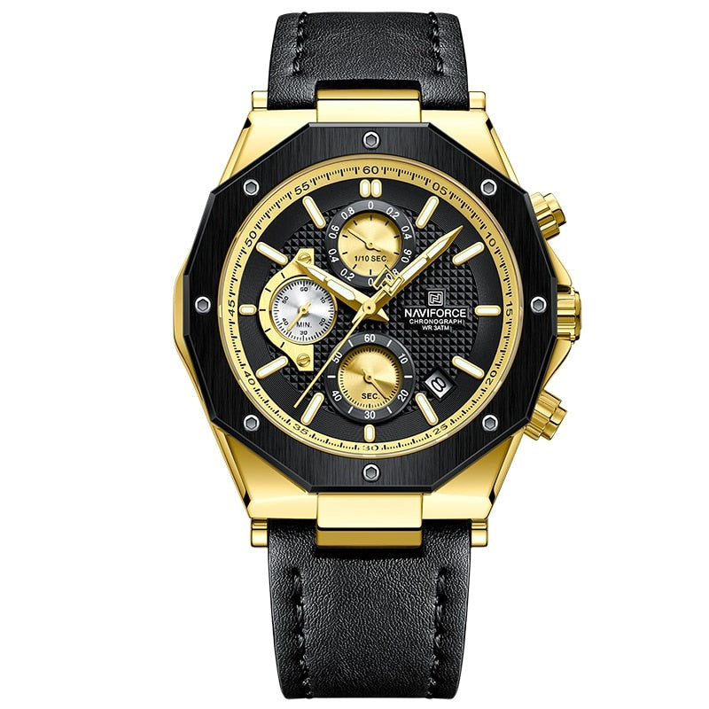 Fashionable leather chronograph watches