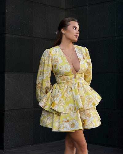 Hailey – Whimsical Ruffle Floral Mini Dress