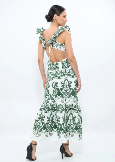 Cassie - Romantic Ruffled Maxi Dress Flowing Romance with Every Step