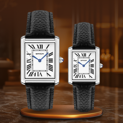 Elegant square dial watches for couples