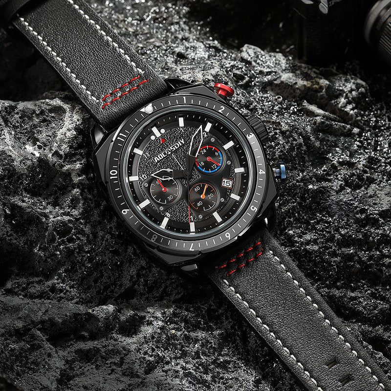 Waterproof Luxury Sports Quartz Watch with Chronograph