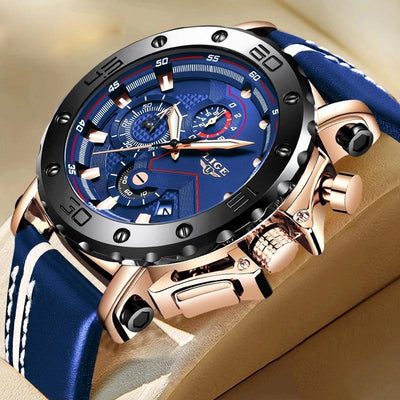 Luxurious stainless steel military watch with quartz movement