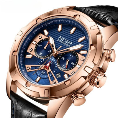 Luxurious sports watch with chronograph function