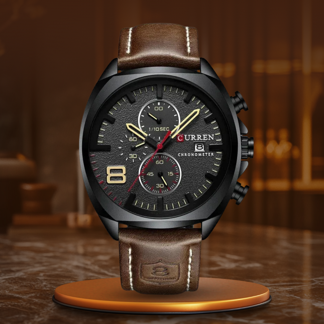 Waterproof sports and military watch with chronograph