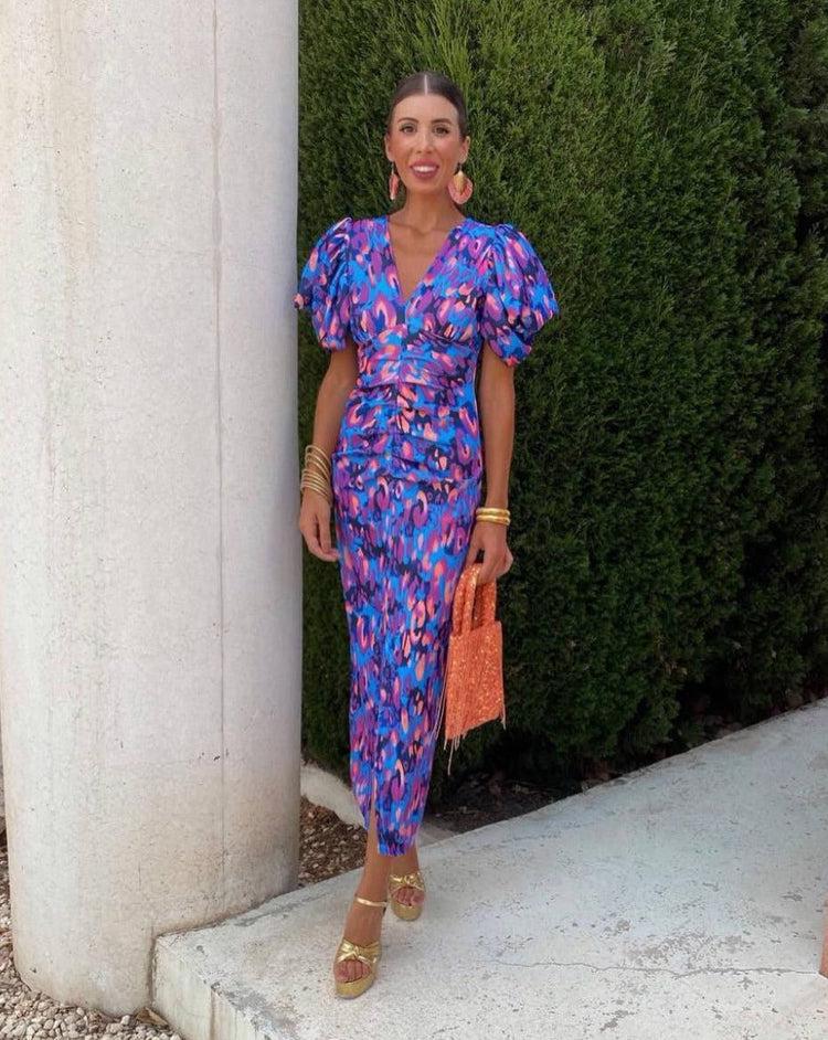 Vivien - Bold Print Midi Dress