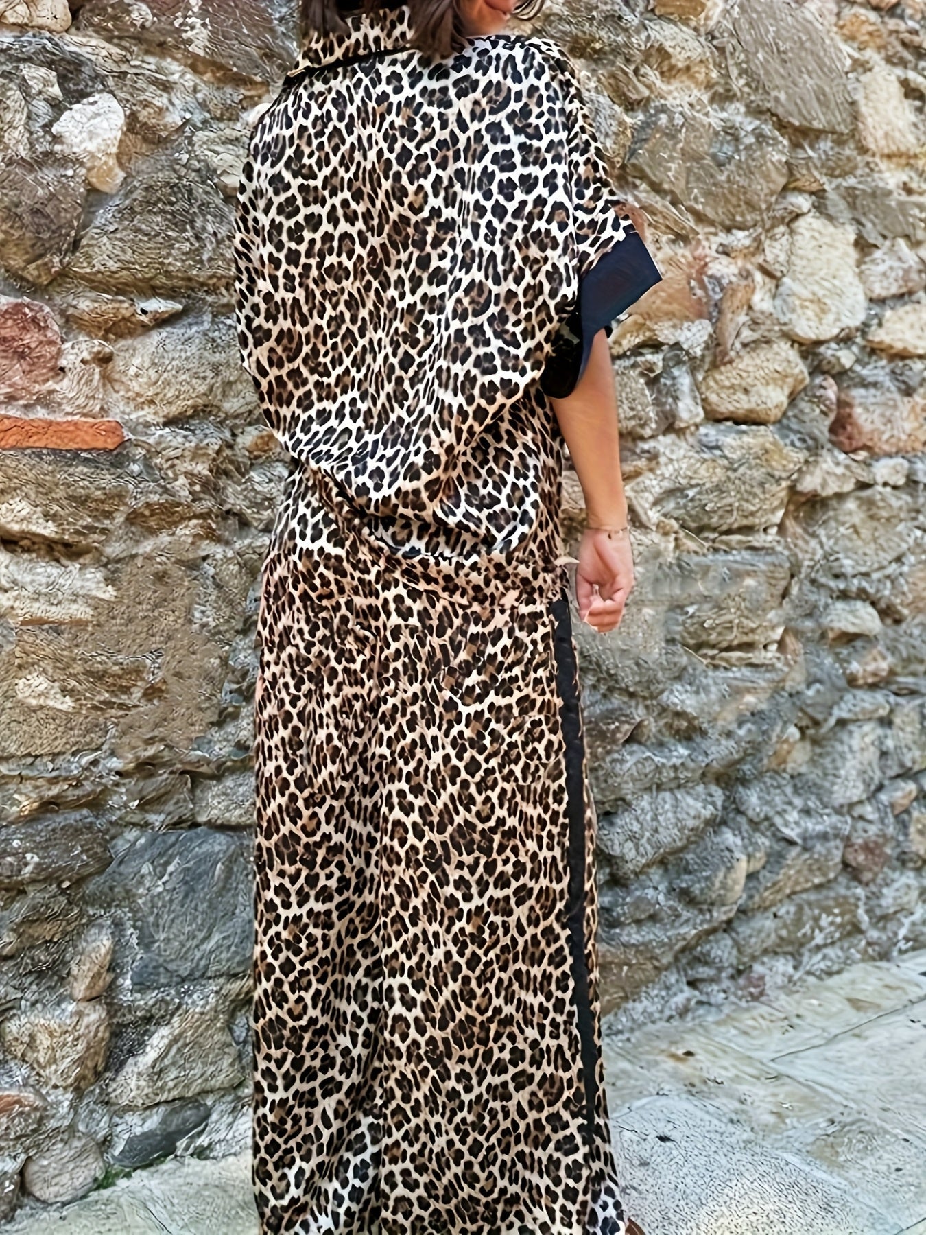 Chiara ™ - Leopard Print Set with Wide Leg Pants
