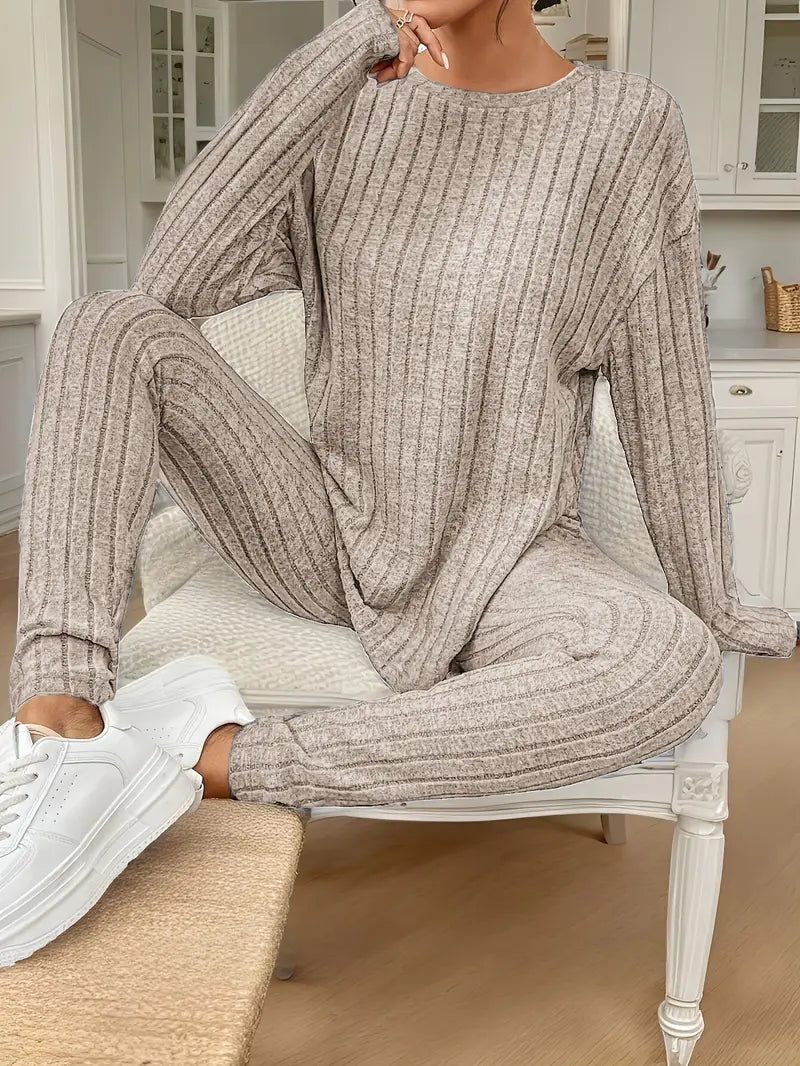 COSY 2-PIECE RIBBED LADIES SET