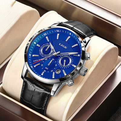 Fashionable leather military watch