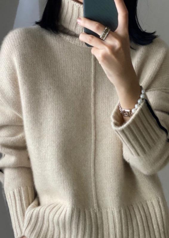 Colette – Cozy Luxe High Collar Pure Wool Knit Sweater
