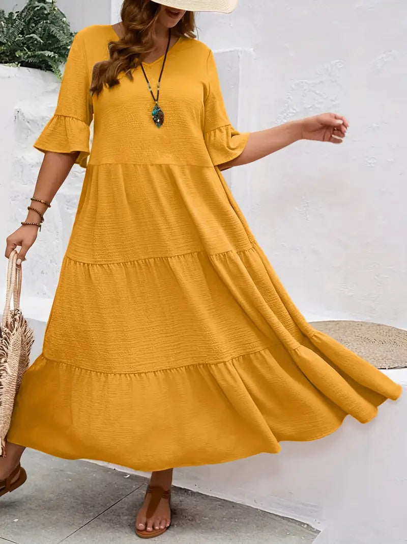 Camila – Plus Size Patchwork Dress