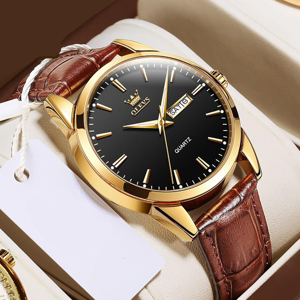 Luxury business leather watch