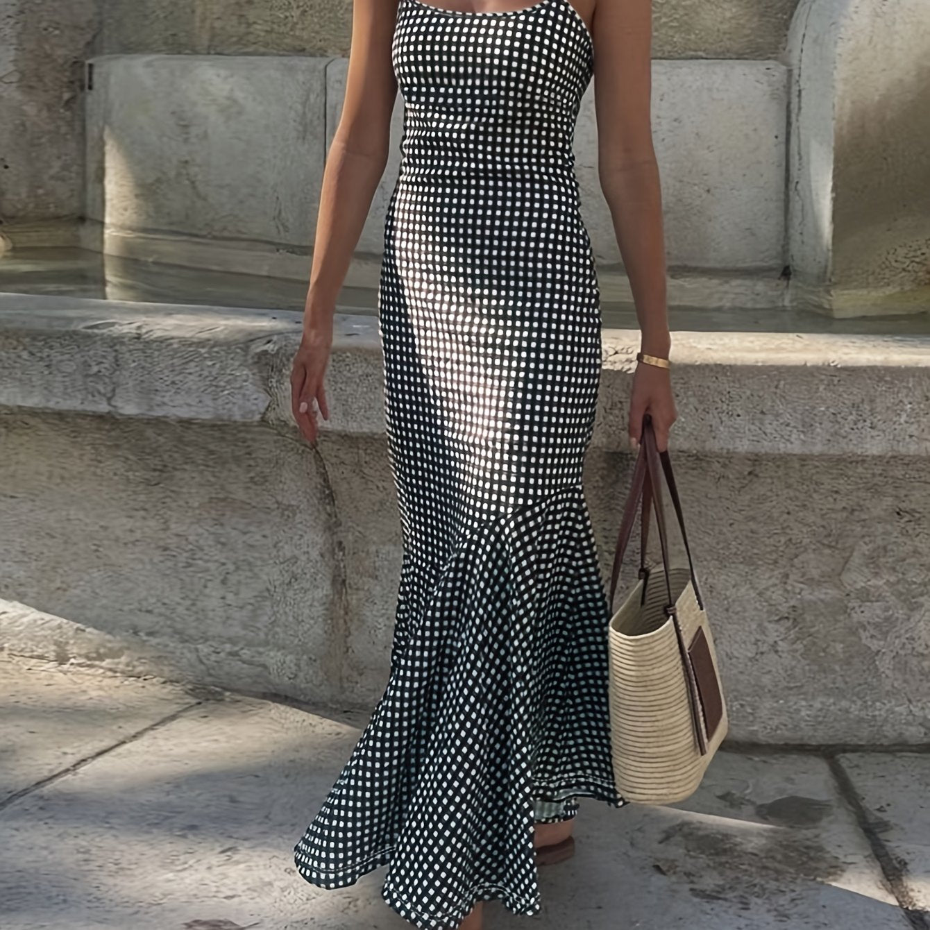 Marissa - Breezy Plaid Slip Maxi Dress Effortless Style Meets Cozy Charm