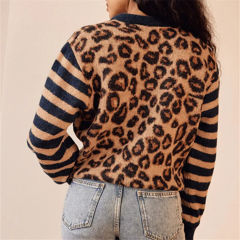 Lina LEOPARD KNIT CARDIGAN
