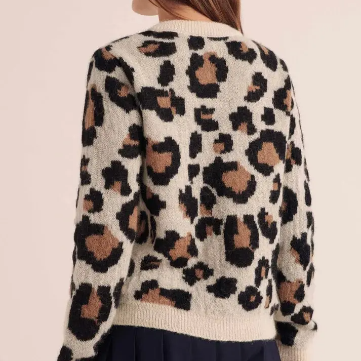 Lina LEOPARD KNIT CARDIGAN