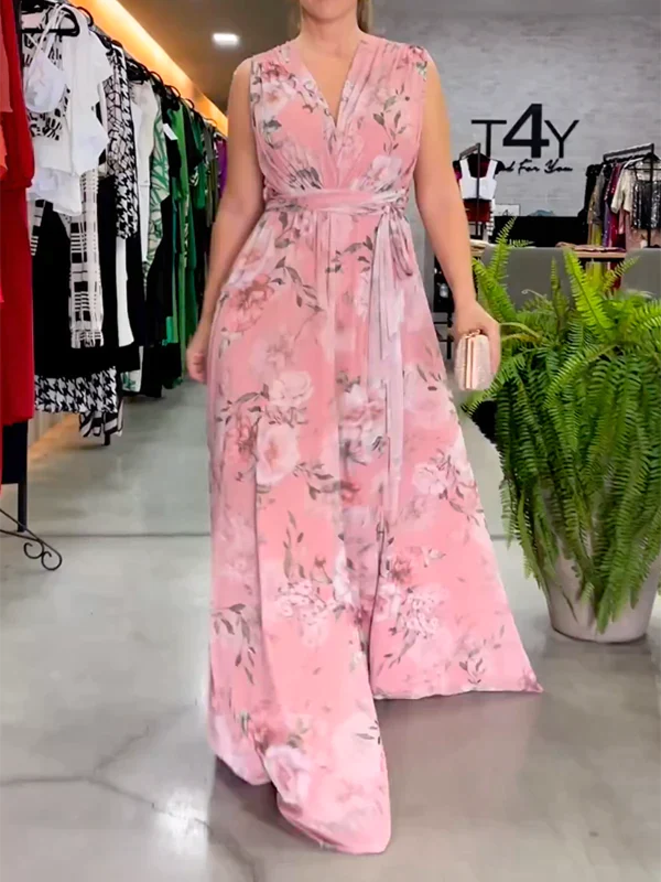 Lina - Elegant Maxi Dress With V Neck