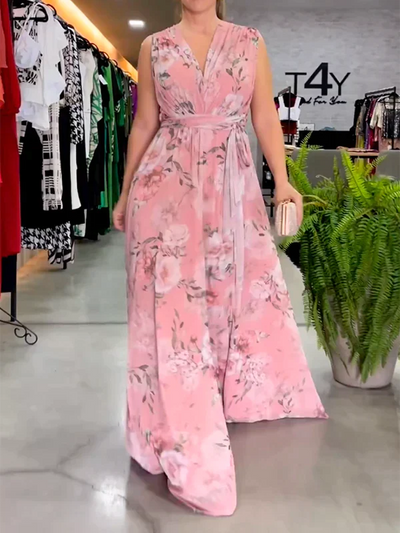Lina - Elegant Maxi Dress With V Neck