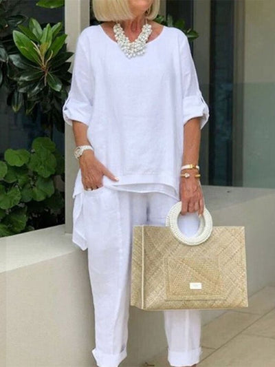 Carla - Round Neck 2 Piece Casual Suit