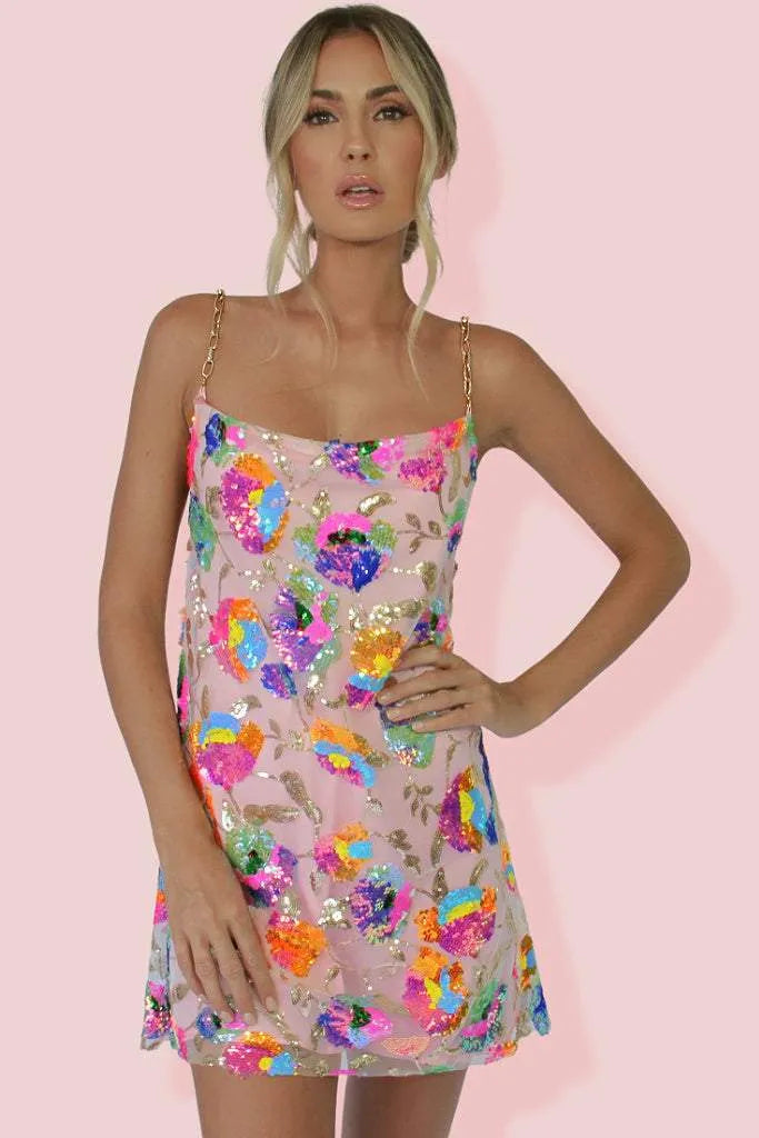 Rylee: Sequin Backless Mini Dress