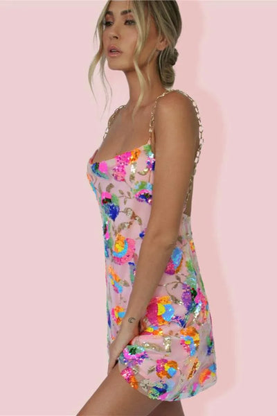 Rylee: Sequin Backless Mini Dress