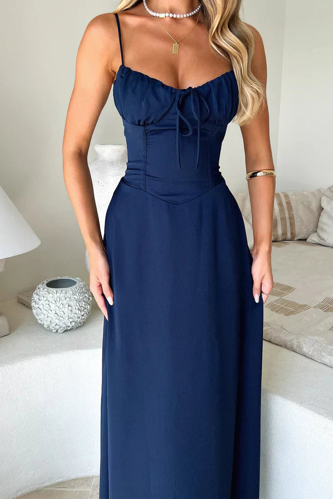 Lucia - Delicate Lace-Up Maxi Dress