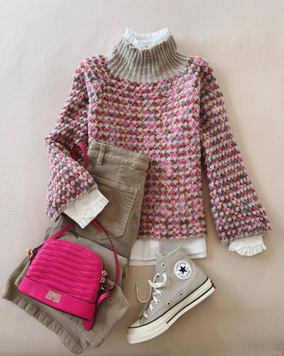 Rose – Red Mock Neck Sweater