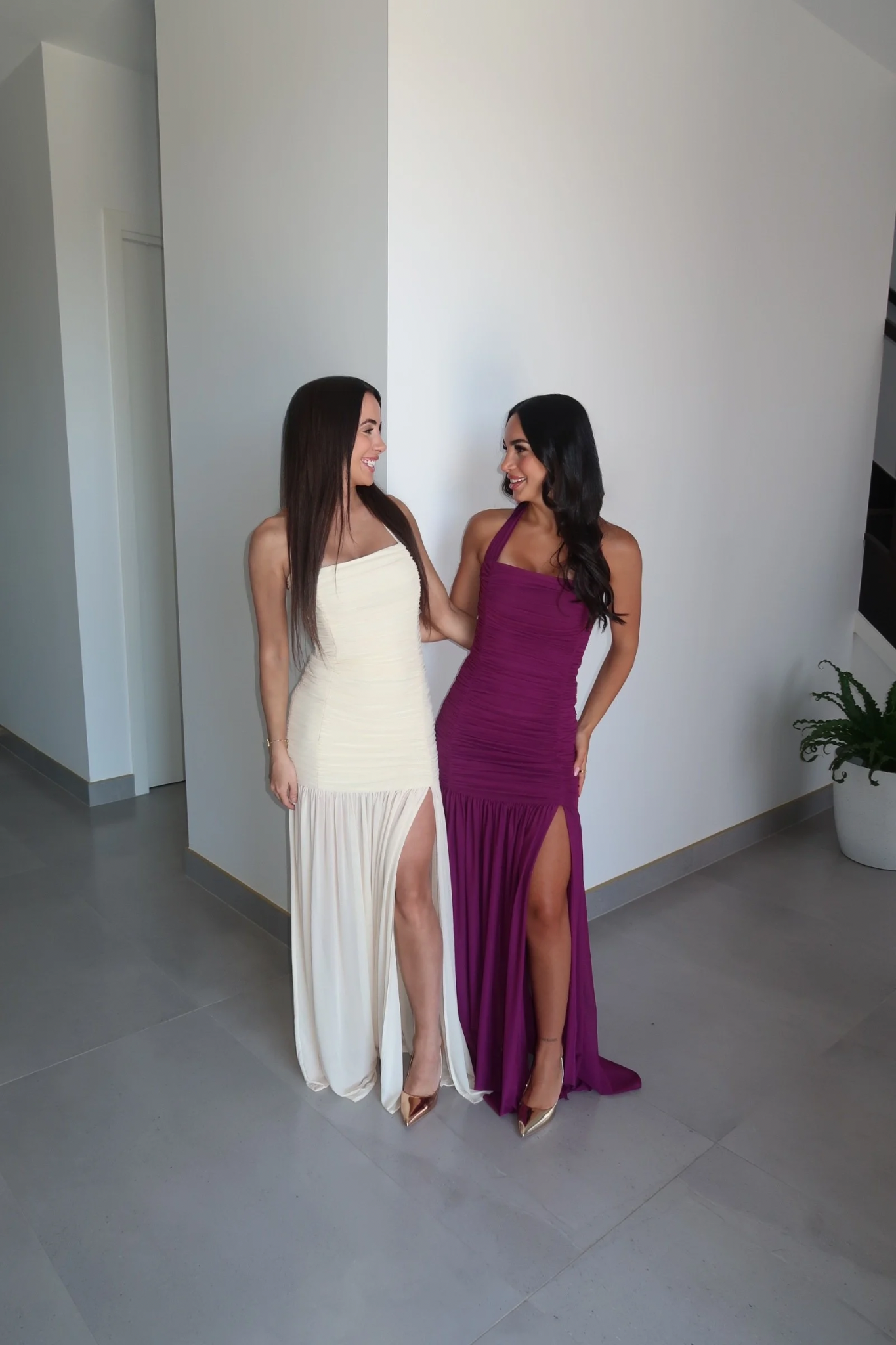 Aera - Radiant Ruched Halter Maxi Dress Glow with Confidence and Style