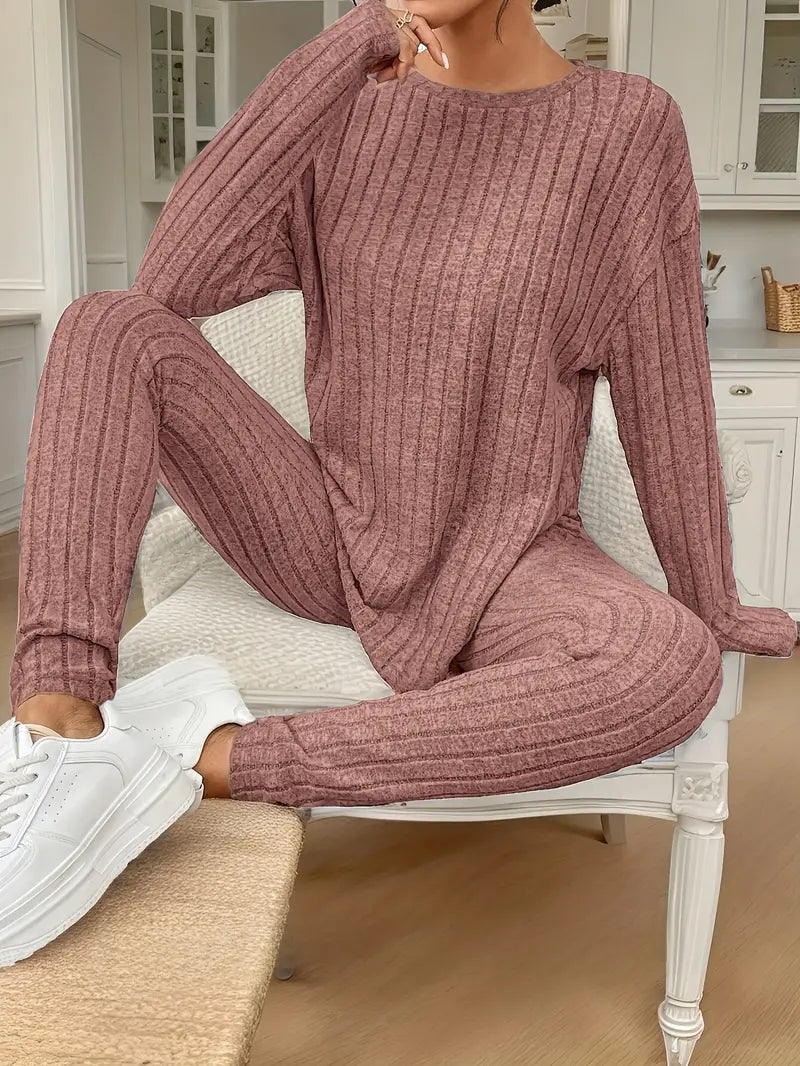 COSY 2-PIECE RIBBED LADIES SET