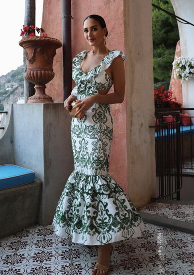 Cassie - Romantic Ruffled Maxi Dress Flowing Romance with Every Step