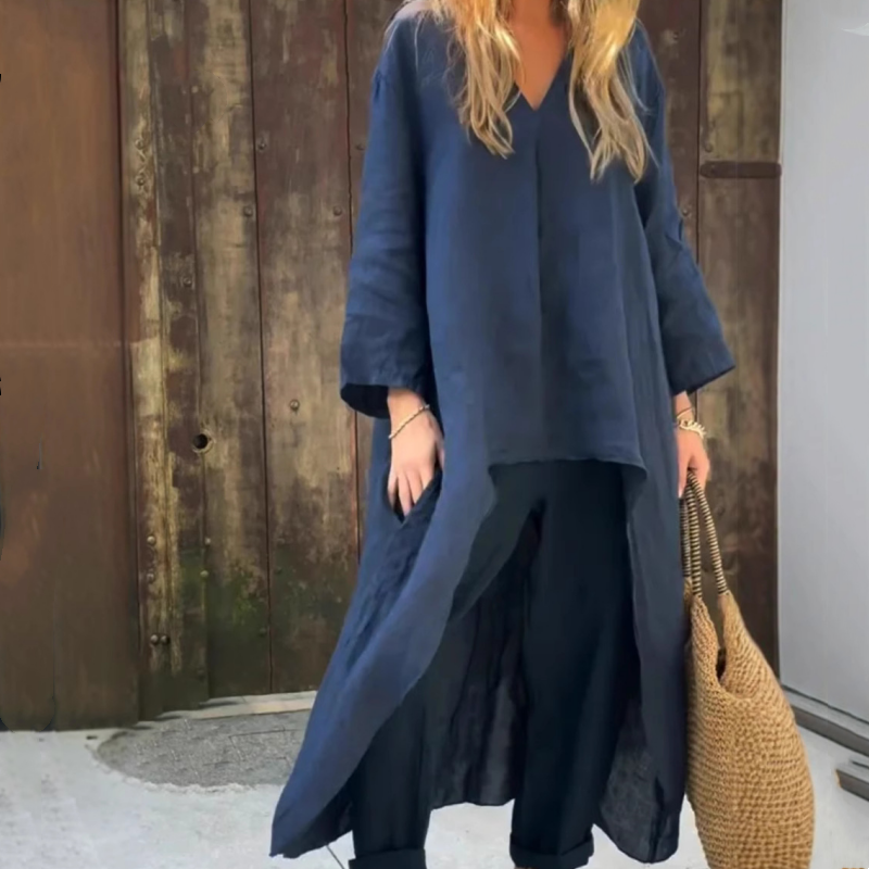 ABEERA | 2 PIECE SET WITH LOOSE POCKETS AND V NECK