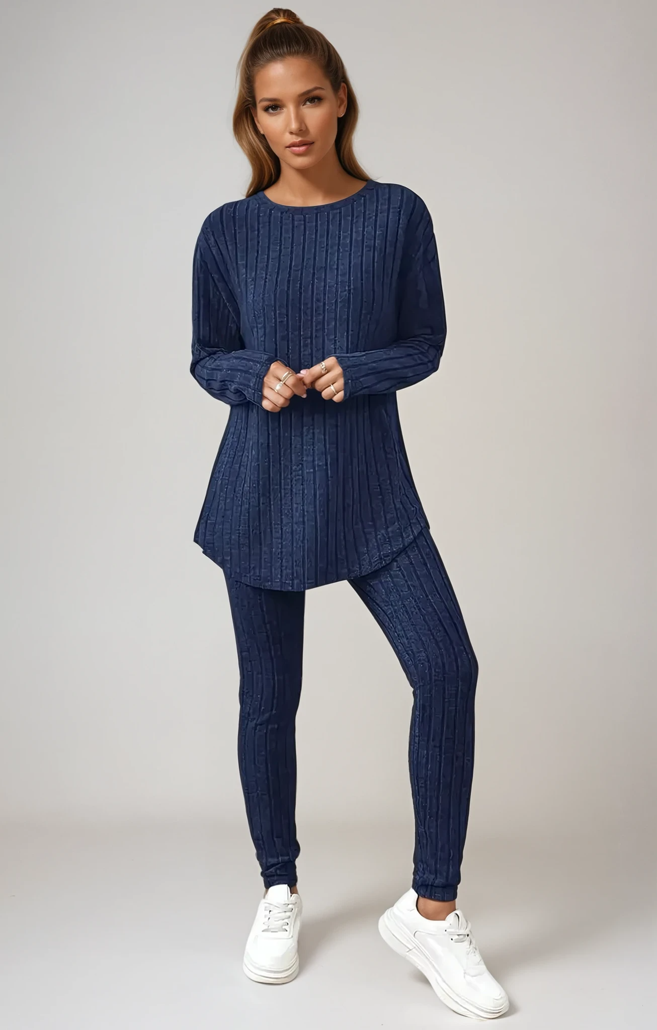 COSY 2-PIECE RIBBED LADIES SET