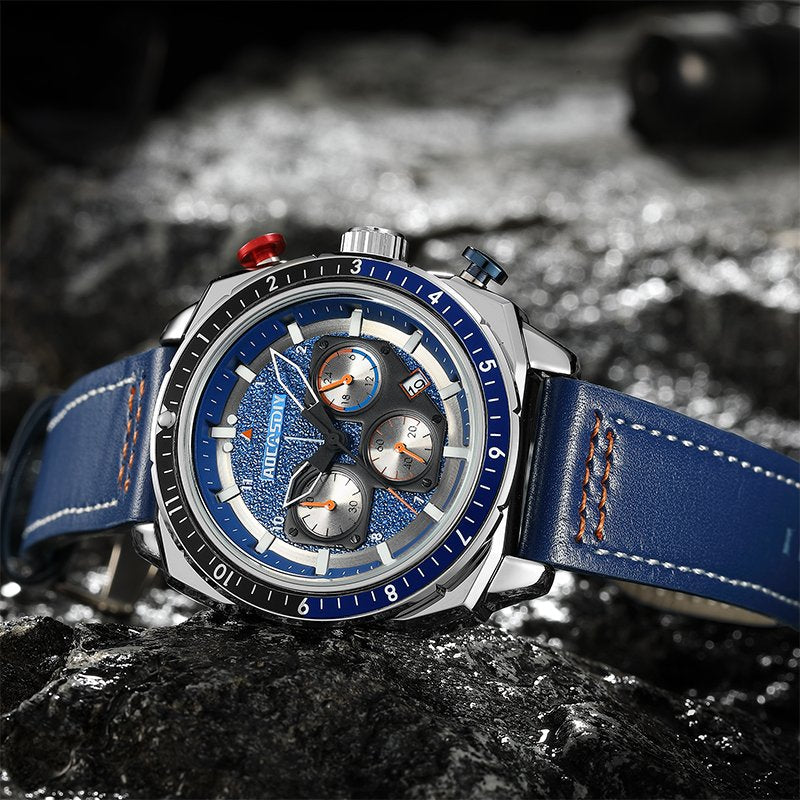 Waterproof Luxury Sports Quartz Watch with Chronograph