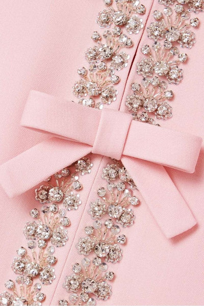 Ella Bowknot Crystal-embellished Midi Dress